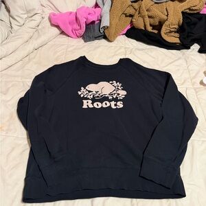 Roots Charcoal Sweatshirt with Logo Patch